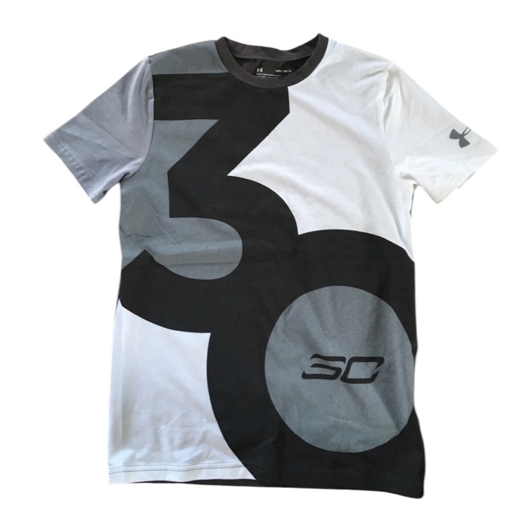 Boy's UNDER ARMOUR T-Shirts Size M gray / white / black